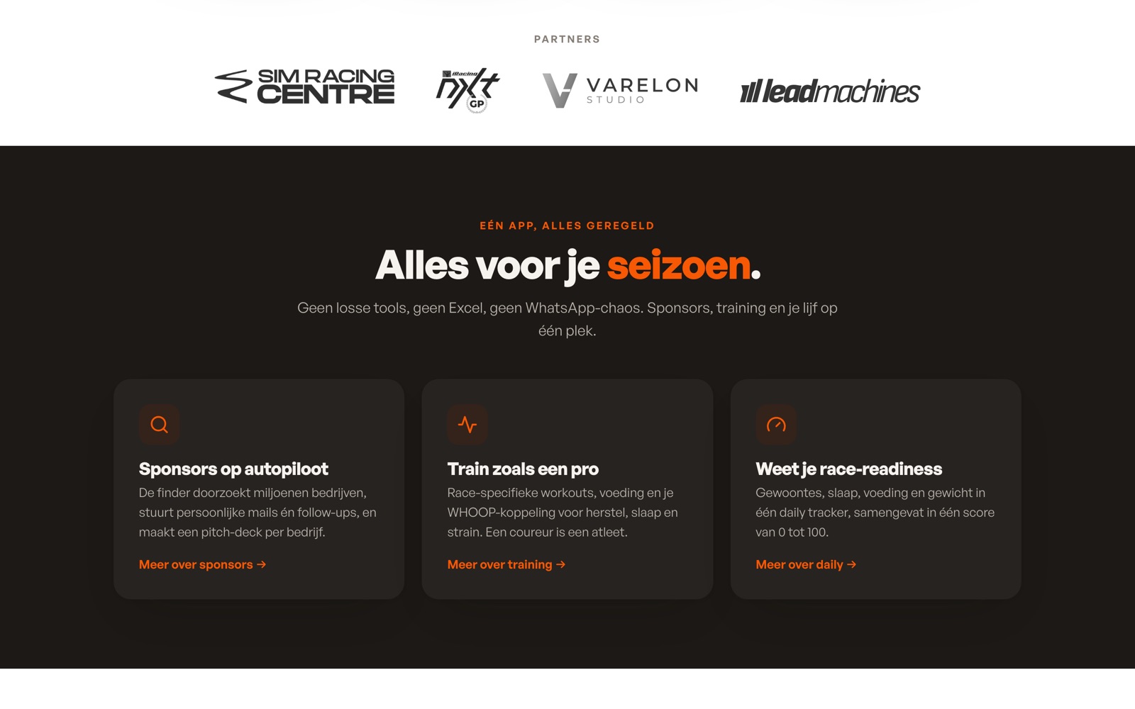 Sponsors, training and race readiness on the website