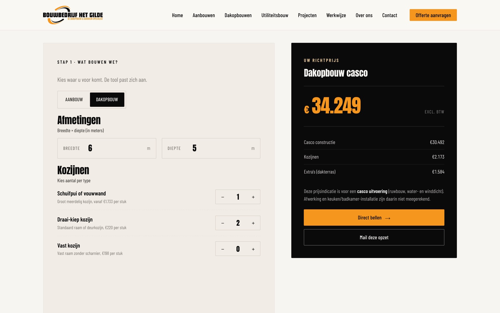 The calculator with an instant indicative price