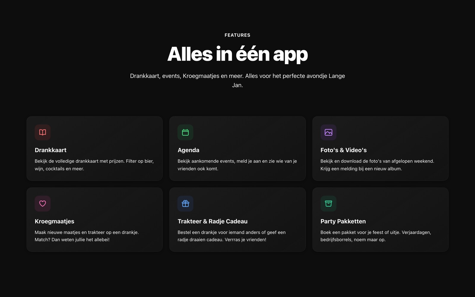 Overview of the app's features