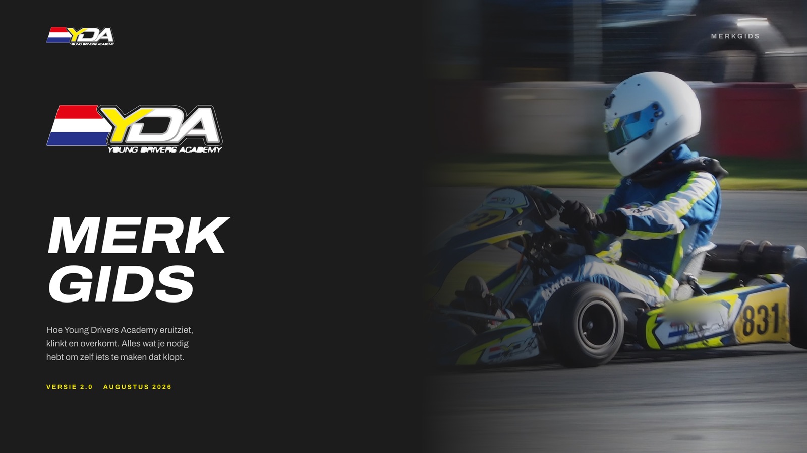 The cover of the YDA brand guide
